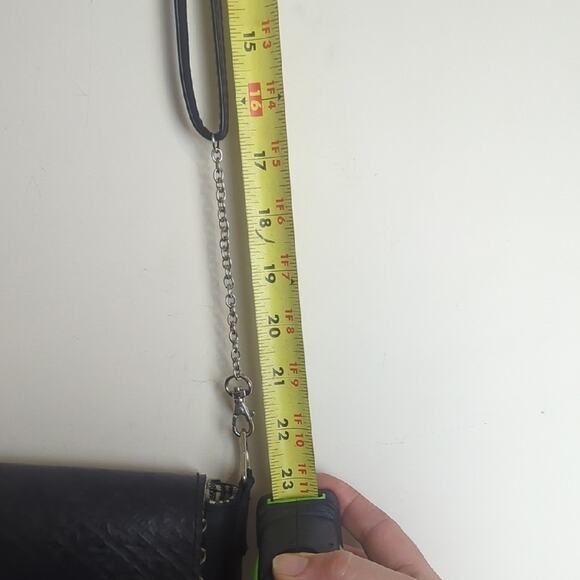 Compact Black Tire Crossbody Bag Upcycled Adjustable Strap - Picture 14 of 15